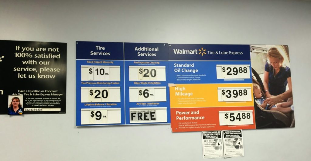 Walmart Oil Change Prices and Fees Prices and Fees